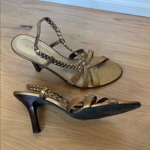 Unisa Bronze Braided Heeled Sandals